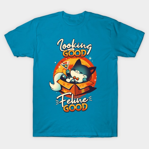 Feline Good - Cute Fancy Cat T-Shirt by Snouleaf